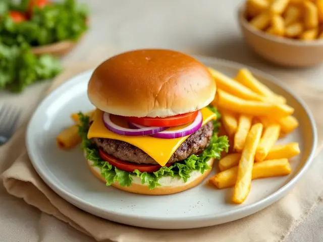 Classic Cheeseburgers with Oven Fries